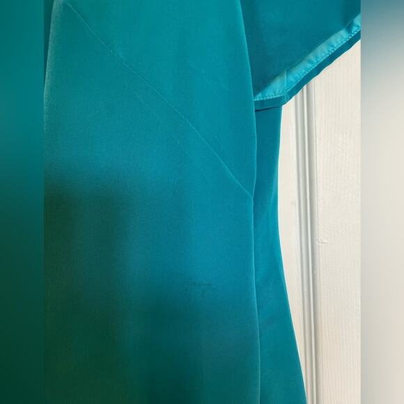 Beautiful Black W/ Tropical Flowers Blazer & Blue Short Sleeve Maxi Dress XL - Picture 4 of 7